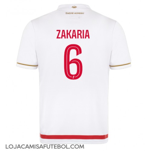 Camisa de Futebol AS Monaco Denis Zakaria #6 Equipamento Principal 2025-26 Manga Curta